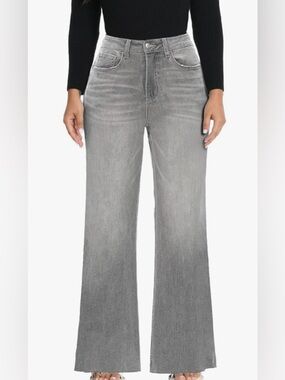 Oneso Gray Denim Wide Leg Jeans